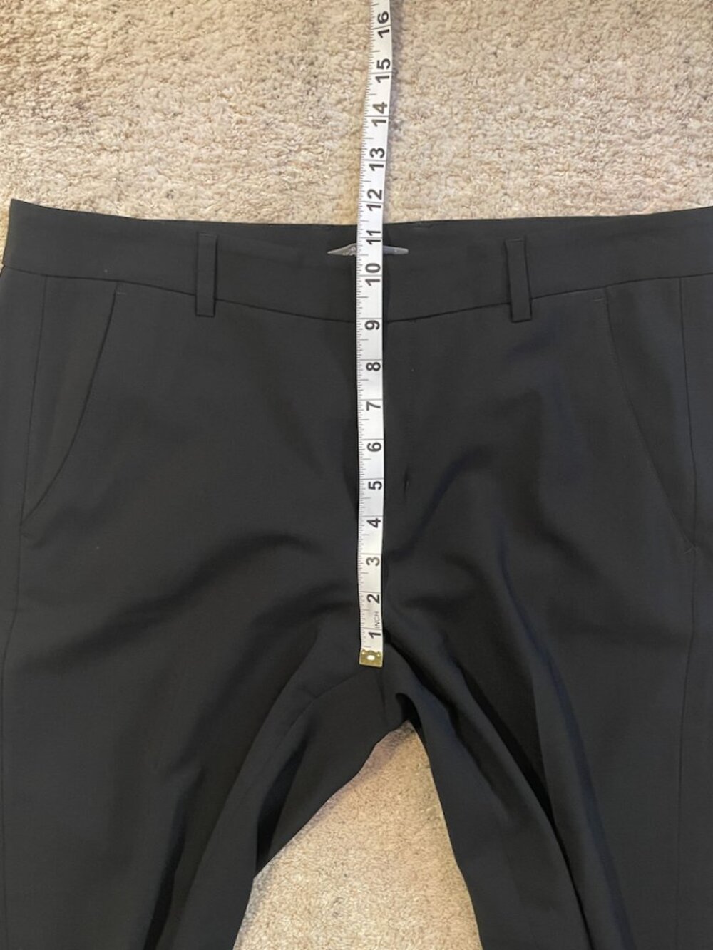 Vince Black Side Strapping Stretch Wool Trousers Pants Minimalist Size 12 EUC - Picture 12 of 16